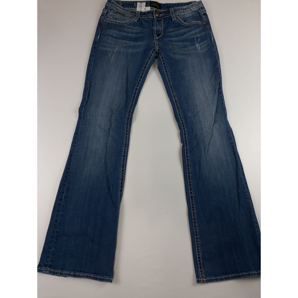 REROCK FOR EXPRESS BOOTCUT HEAVY STITCH JEANS
